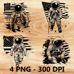 Traje espacial de astronauta estadounidense Viajero Archivo láser Grabado en madera PNG Tabla de cortar para cocina Patrón de tablón Posavasos Xtool Glowforge LightBurn CO2 2D