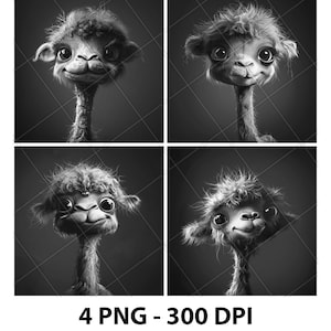 Cammello bambino Cartone animato carino Giovane file di incisione laser Ardesia PNG Sottobicchiere Xtool Legno Nero Bianco Scala di grigi Cnc Glowforge LightBurn Diodo CO2 3D