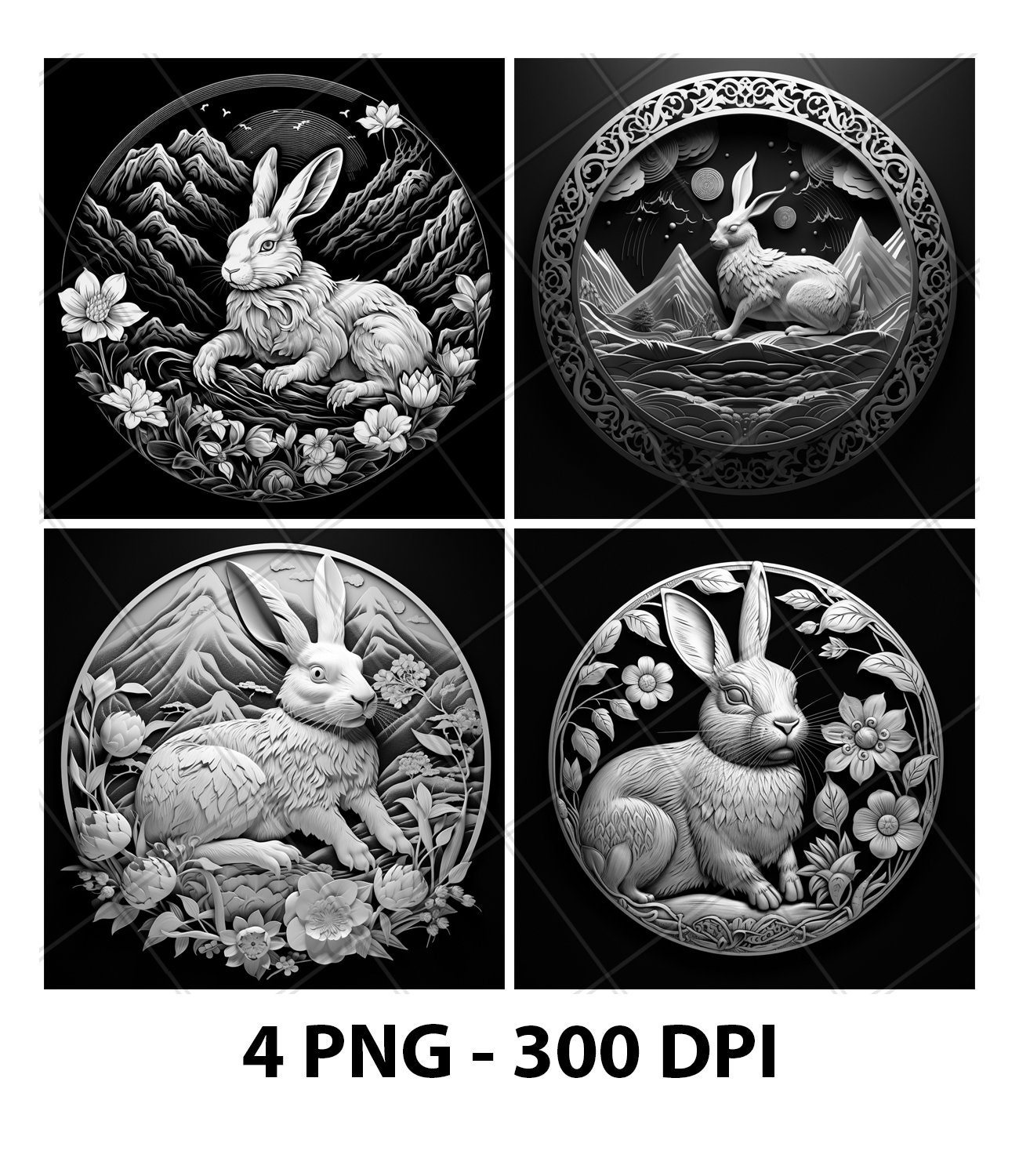 Chinese Rabbit Paper Cutting - Etsy