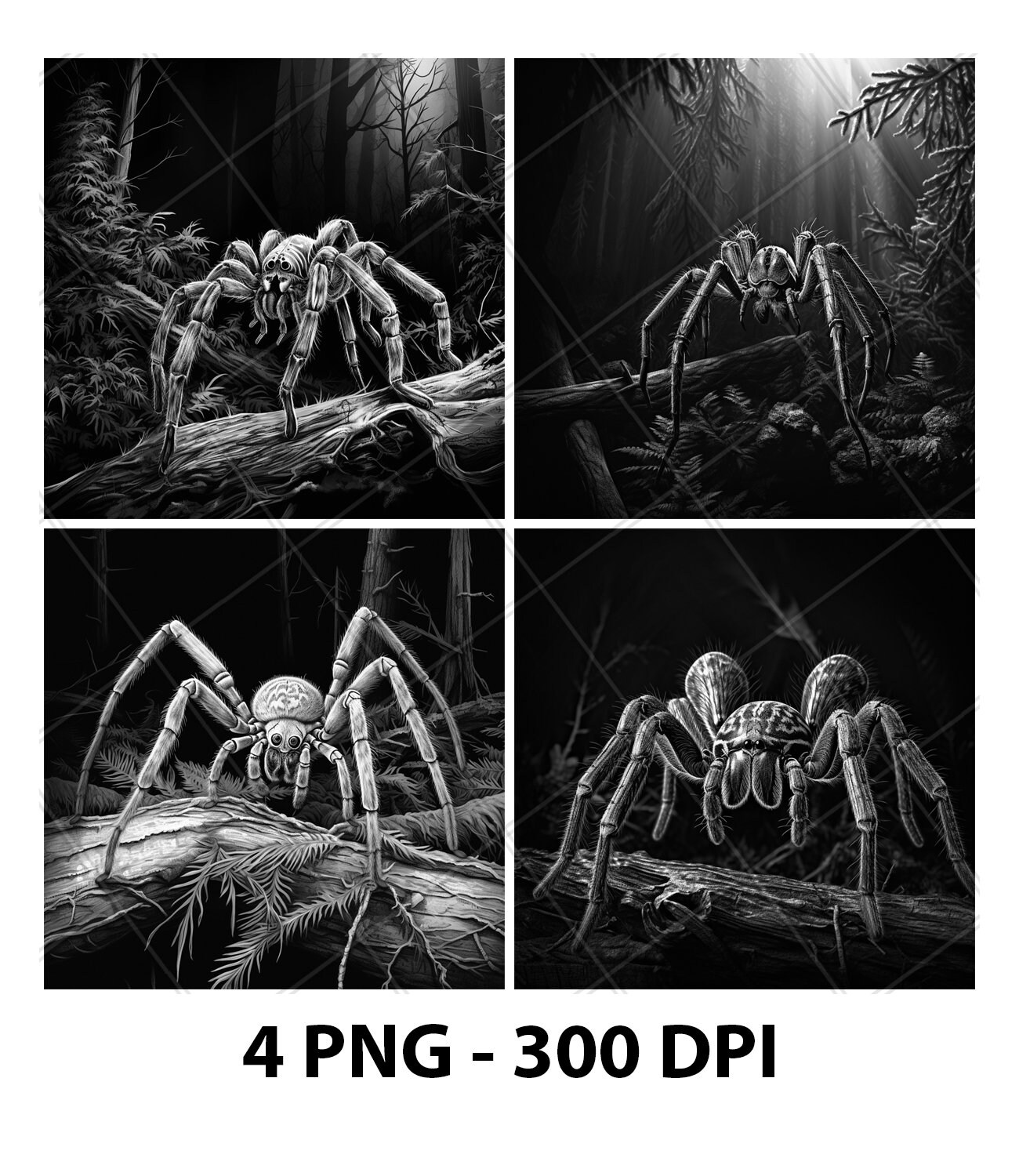 Spider Tarantula Web Net Forest Laser Engraving File Slate PNG