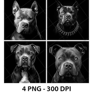 Pitbull Dog Breed Portrait Laser Engraving File Slate PNG Coaster Xtool Wood Black White Grayscale Cnc Glowforge LightBurn CO2 Diode 3D