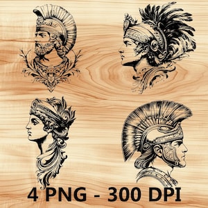 Gobernador romano Senador Soldado General Archivo láser Grabado en madera PNG Tabla de cortar para cocina Patrón de tablón Posavasos Xtool Glowforge LightBurn