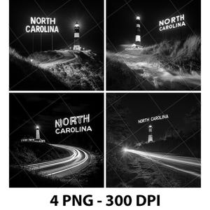 North Carolina US State Lighthouse Laser Engraving File Slate PNG Coaster Xtool Wood Black White Grayscale Cnc Glowforge LightBurn CO2 Di
