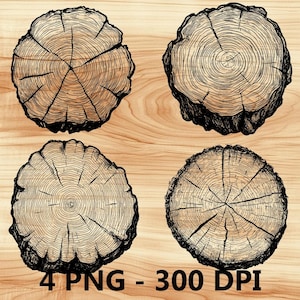 Tronco de árbol Troncos cortados Madera Archivo láser Grabado en madera PNG Tabla de cortar para cocina Patrón de tablón Posavasos Xtool Glowforge LightBurn CO2 2D