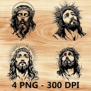 Jesucristo Halo Corona de espinas Archivo láser Grabado en madera PNG Tabla de cortar para cocina Patrón de tablón Posavasos Xtool Glowforge LightBurn Diodo