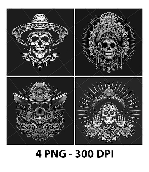 Artistic Mexican Skull Designs Slate Engraving File Laser Engraved