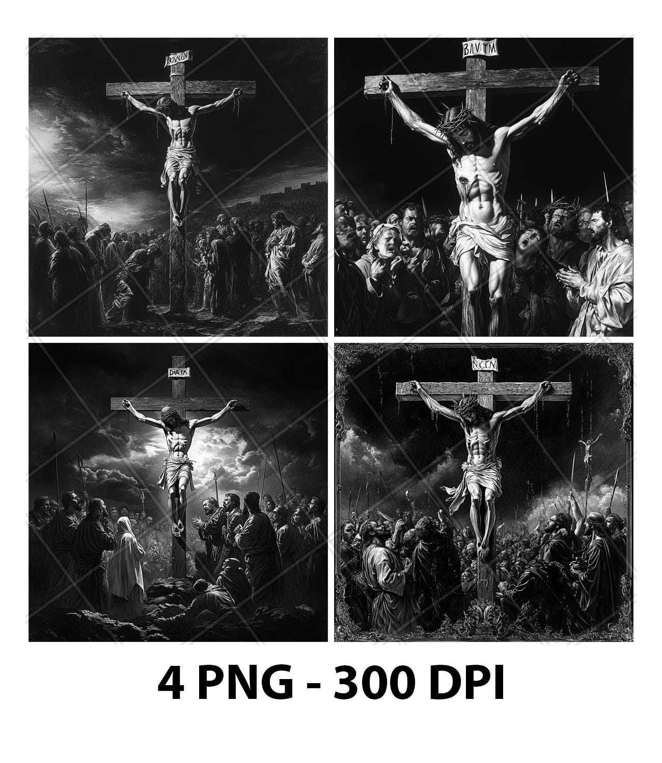 Crucifixion Jesus Christ Nailed Cross Slate Engraving File Wood