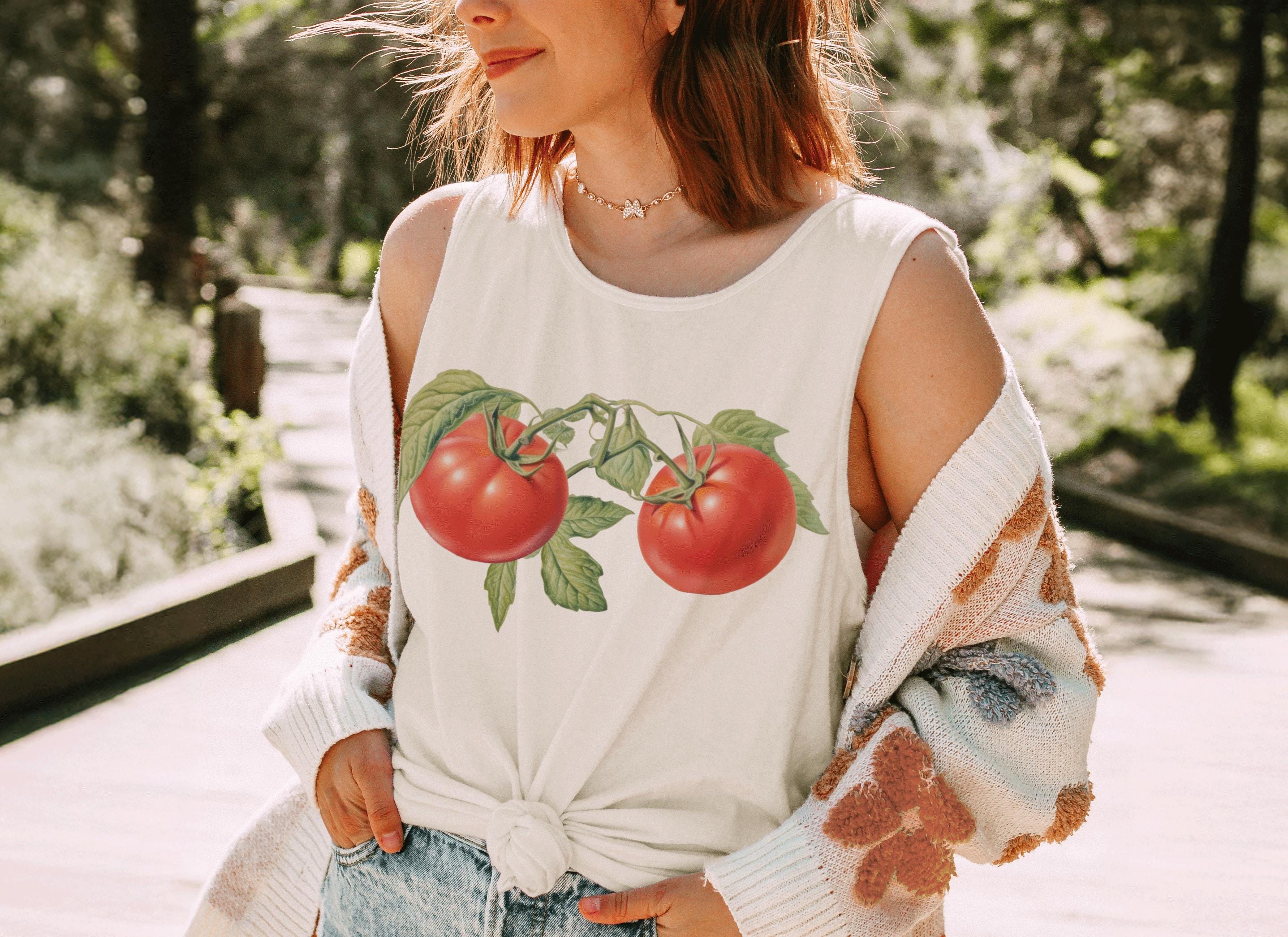 Tomato Boob Tank Top - Cheeky Vintage Style Comfort Colors Tee - Etsy