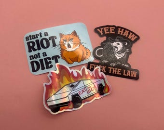 Down to Riot Sticker Bundle: Set of 3 Funny Anarchy Protest Vinyl Decals