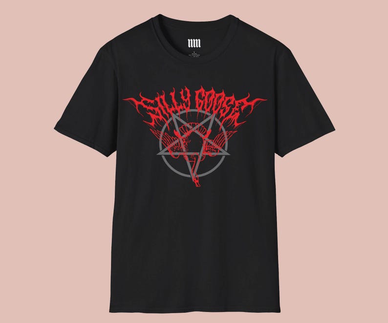 Silly Goose Death Metal Shirt - Alt Black Cotton Meme Tee, Funny Gothic Punk Gift image 3