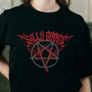 Silly Goose Death Metal Shirt - Alt Black Cotton Meme Tee, Funny Gothic Punk Gift image 5