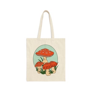 Festive Cottage Mushroom WN2310020CL Quilted Tote Bag