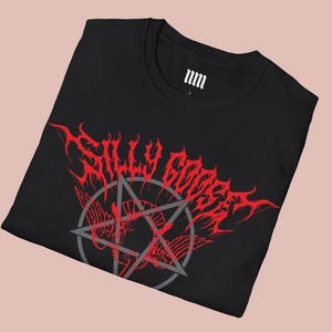 Silly Goose Death Metal Shirt - Alt Black Cotton Meme Tee, Funny Gothic Punk Gift image 4
