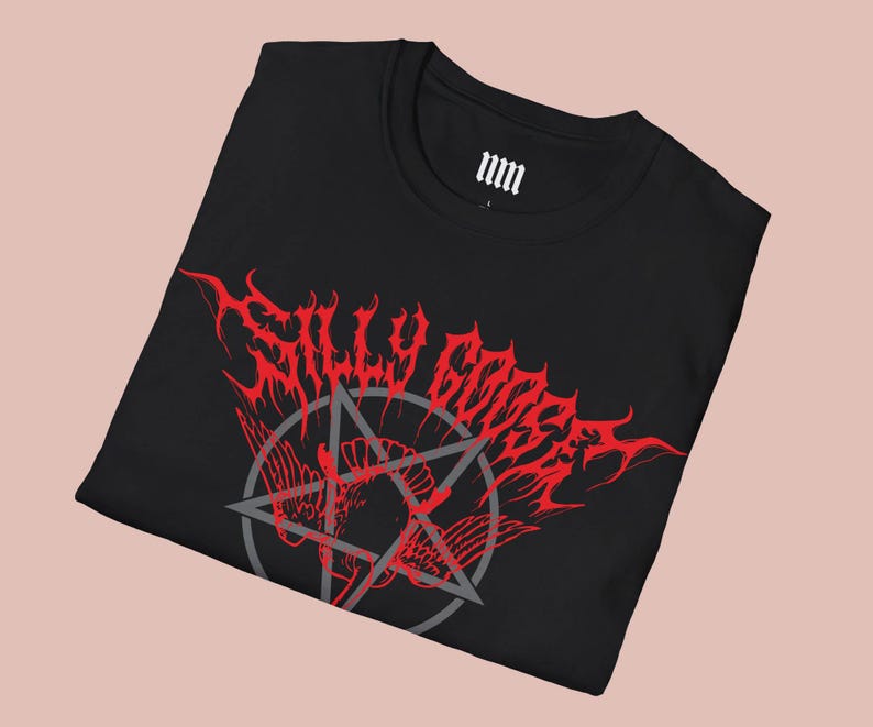 Silly Goose Death Metal Shirt - Alt Black Cotton Meme Tee, Funny Gothic Punk Gift image 4