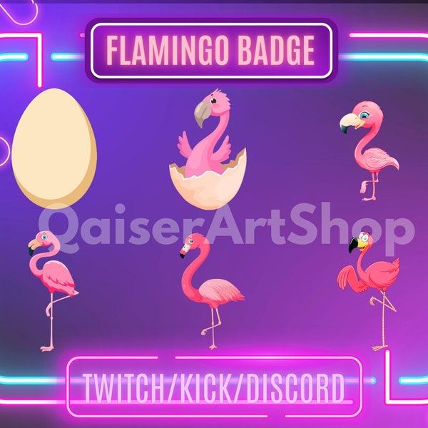 Flamingo Evolution Sub Badges For Twitch, YouTube, Discord | Stream Badges | Twitch Sub Badges | Sub Badges | Discord Roles | Bit Badges.