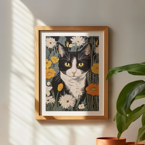 Cat art print, cat portrait, cat painting, cat art prints, animal art, cat lover gifts, cat merchandise, cat artwork, cat poster