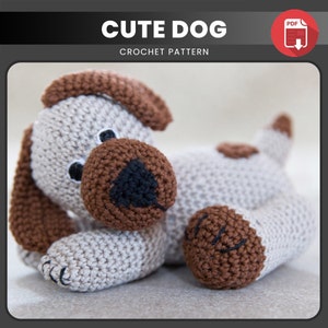 Cute Crochet dog pattern, Amigurumi dog pattern, English PDF pattern, Digital Download Pdf