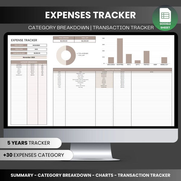Expense Tracker Spreadsheet Google Sheets Expense Tracker Template Spending Spreadsheet Personal Finance Google Sheets Expense Planner Sheet