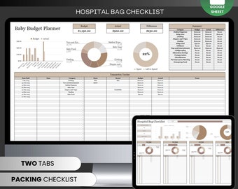 Baby Budget Digital Template, Baby Essentials, Baby Spreadsheet, Budget for Baby, Newborn Checklist, Baby expense tracker
