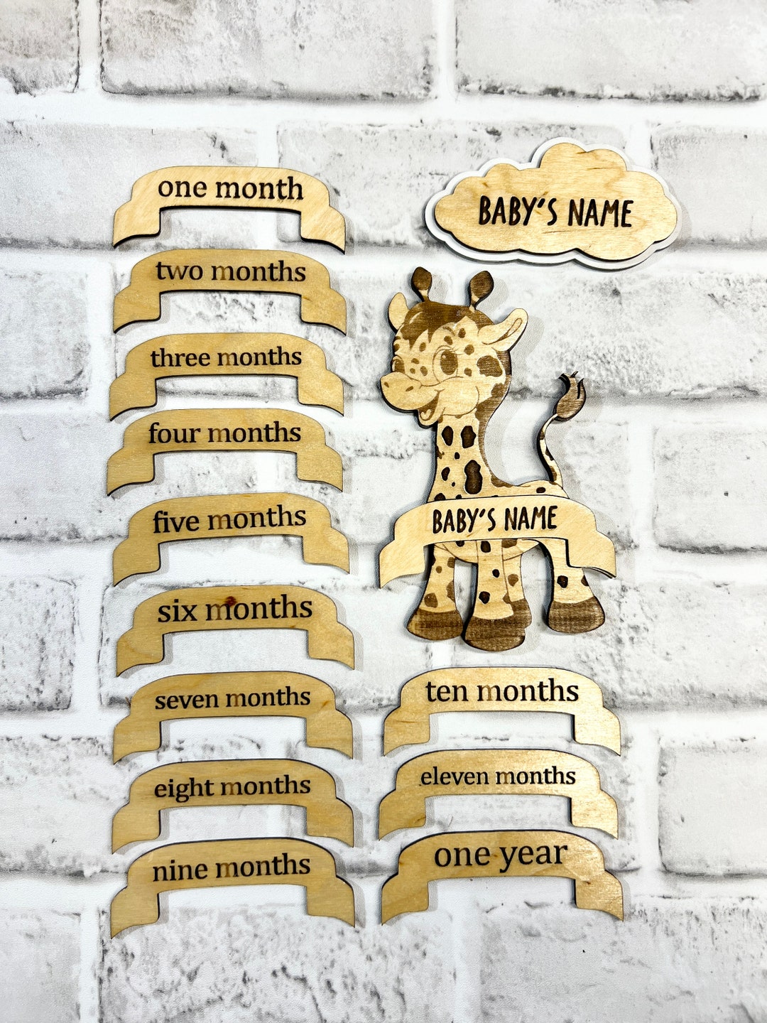 Giraffe Monthly Milestones, Baby Milestone Markers, Child Photo Props ...