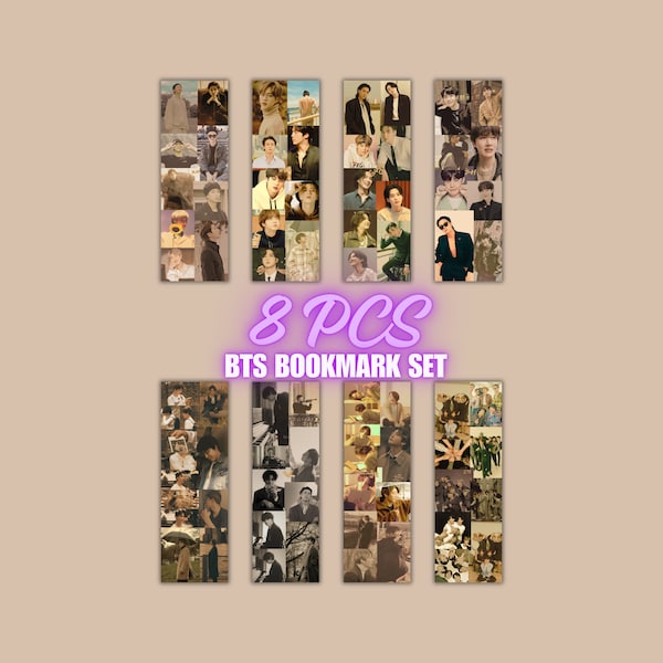 BTS Bookmark Set,Jungkook Bookmark,BTS Printable Bookmarks,BTS Stickers,Bts student, Double Sided Bookmarks,Bts Army,V,Rm,Jh,Suga,Jin,Jm