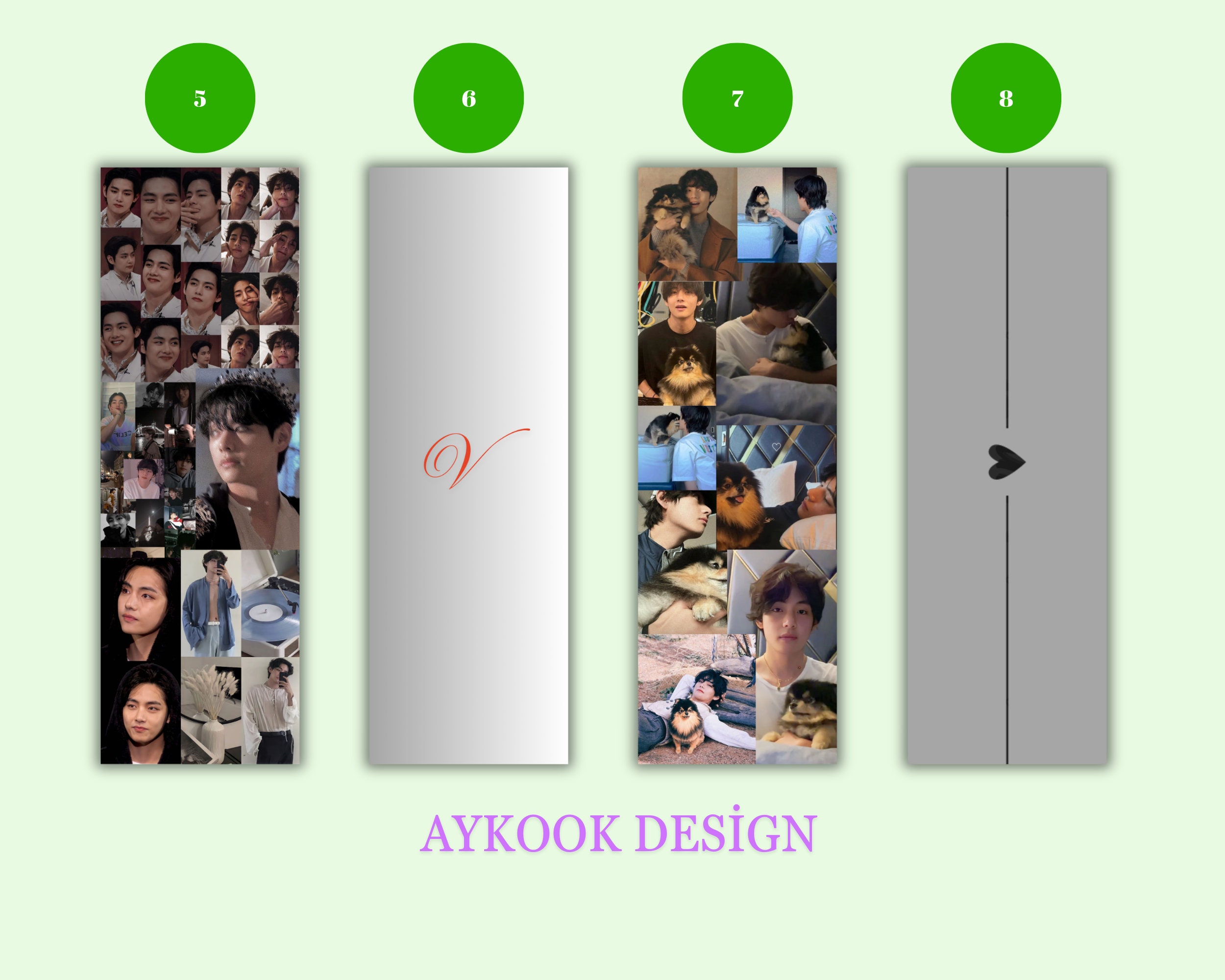 Bts V Bookmark, Taehyung Bookmarks, V Stickers, V Printable