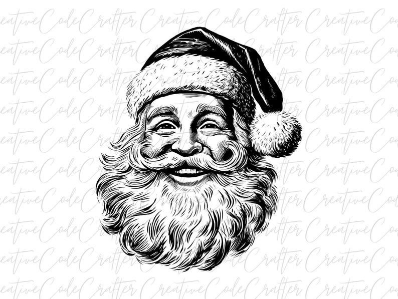Vintage Santa Svg Santa Face Svg Christmas Svg Santa Claus - Etsy