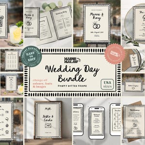 Handwritten Wedding Signage Bundle: Modern DIY Stationery (USA Sizes) Digital Download