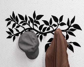 Branch Wall Mount Coat rack, Digital product, files DXF, SVG for CNC, Plasma, Laser. Wall Coatrack. Coat Hanger. Hanging Clothes Rack