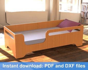 Planos de cama de madera para niños, Montessori, cama de suelo de madera, cama para niños pequeños, loft, instrucciones de construcción de una cama tipo casa, carpintería DIY, tutorial