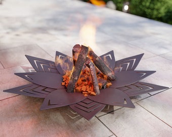 Fire Pit Flower V2. Digital product, files DXF, SVG for CNC, Plasma, Laser. Garden Fire pit, Outdoor Fire Pit, Backyard Firepit. Diy Firepit