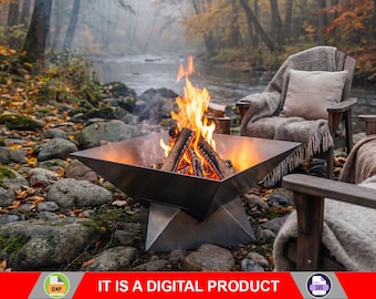 Fire Pit Fusion. Digital product, files DXF, SVG for CNC, Plasma, Laser. Garden Fireplace, Outdoor Fire Pit, Backyard Firepit. Diy Firepit.