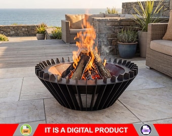 Turbo Fire Pit. Digital product, files DXF, SVG for CNC, Plasma, Laser. Garden Fireplace, Outdoor Fire Pit, Backyard Firepit. Diy Firepit.