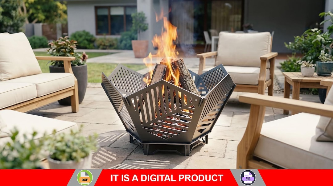 Fire Pit Hex V3. Digital Product, Files DXF, SVG for CNC, Plasma