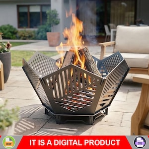 Fire Pit Hex V3. Digital product, files DXF, SVG for CNC, Plasma, Laser. Portable Firepit, Hexagon Collapsible Fire pit for Backyard. Diy