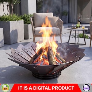 Royal Flush Fire Pit. Digital product, files DXF, SVG for CNC, Plasma, Laser. Garden Fireplace, Outdoor Fire Pit, Backyard Firepit. Diy.