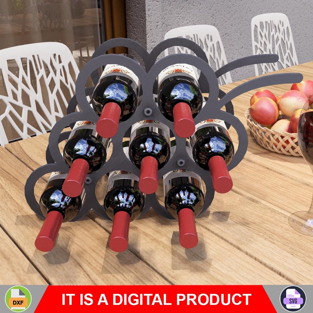 Wine Rack Grapes Bunch. Digital Product, Files DXF, SVG for CNC, Plasma ...