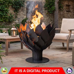 Fire Pit Torch. Digital product, files DXF, SVG for CNC, Plasma, Laser. Garden Fireplace, Outdoor Fire Pit, Backyard Firepit. Diy Firepit.