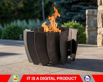 Turbine Fire Pit. Digital product, files DXF, SVG for CNC, Plasma, Laser. Garden Fireplace, Outdoor Fire Pit, Backyard Firepit. Diy Firepit.
