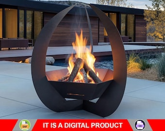 Fire Pit Claw Hexagon. Digital product, files DXF, SVG for CNC, Plasma, Laser. Garden Fireplace, Outdoor Fire Pit, Backyard Firepit. Diy