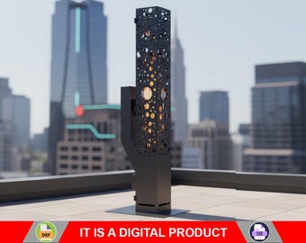 Bubbles Wood Pellet Heater with Glass Tube ~ Digital product Files DXF For Plasma & Laser Cut ~ Outdoor Pellet Torch ~ Pellet Rocket Stove