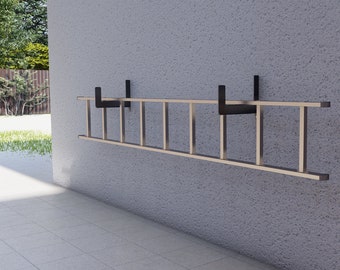 Support d'échelle. Produit numérique, fichiers DXF, SVG pour CNC, plasma, laser. Fixation de l'échelle au mur. Ferronnerie d'art