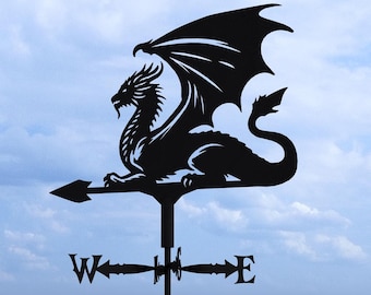 Dragon Weather Vane V2 Three Sizes. Digital product, files DXF, SVG for CNC, Plasma, Laser. Roof Decor Weathervane. Wind Vane. Diy