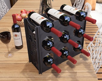 Wine Rack Classic, Vine. Digital product, files DXF, SVG for CNC, Plasma, Laser. Bottle Wine Holder. Champagne Storage. Diy metalwork