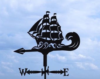 Ship Weather Vane Three Sizes. Digital product, files DXF, SVG for CNC, Plasma, Laser. Roof Decor Weathervane. Wind Vane. Diy