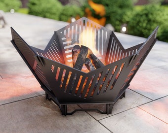 Fire Pit Hex V2. Digital product, files DXF, SVG for CNC, Plasma, Laser. Portable Firepit, Hexagon Collapsible Fire pit for Backyard. Diy