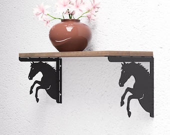 Horse Profile Shelf Brackets, Digital product, files DXF, SVG for CNC, Plasma, Laser cutting. Shelving Bracket. Shelf Support