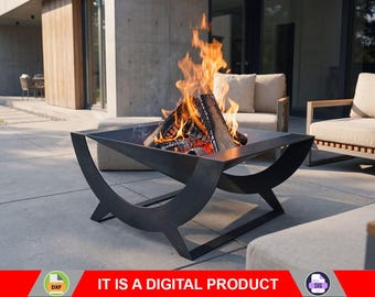 Fogata antigua. Producto digital, archivos DXF y SVG para CNC, plasma y láser. Chimenea de jardín, fogata exterior, fogata de patio. Fogón casero.