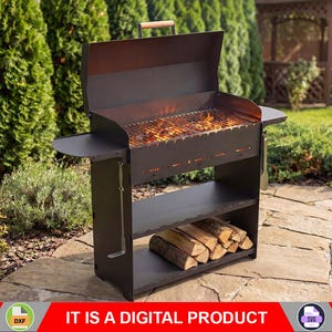 Collapsible modern grill, Digital goods, files DXF, SVG for CNC, Plasma, Laser. Collapsible FirePit, Bbq, Grill, Mangal, Barbecue, Metal Art