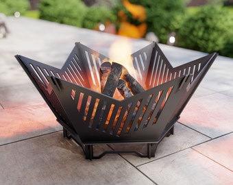 Fire Pit Hex V1. Digital product, files DXF, SVG for CNC, Plasma, Laser. Portable Firepit, Hexagon Collapsible Fire pit for Backyard. Diy